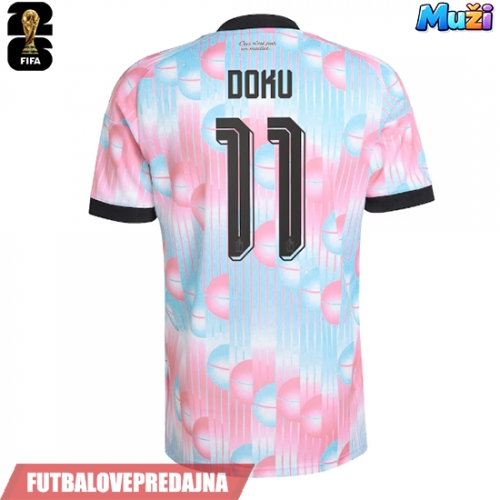 Lacne Muži Futbalové dres Belgicko Jeremy Doku #11 MS 2026 Krátky Rukáv - Preč